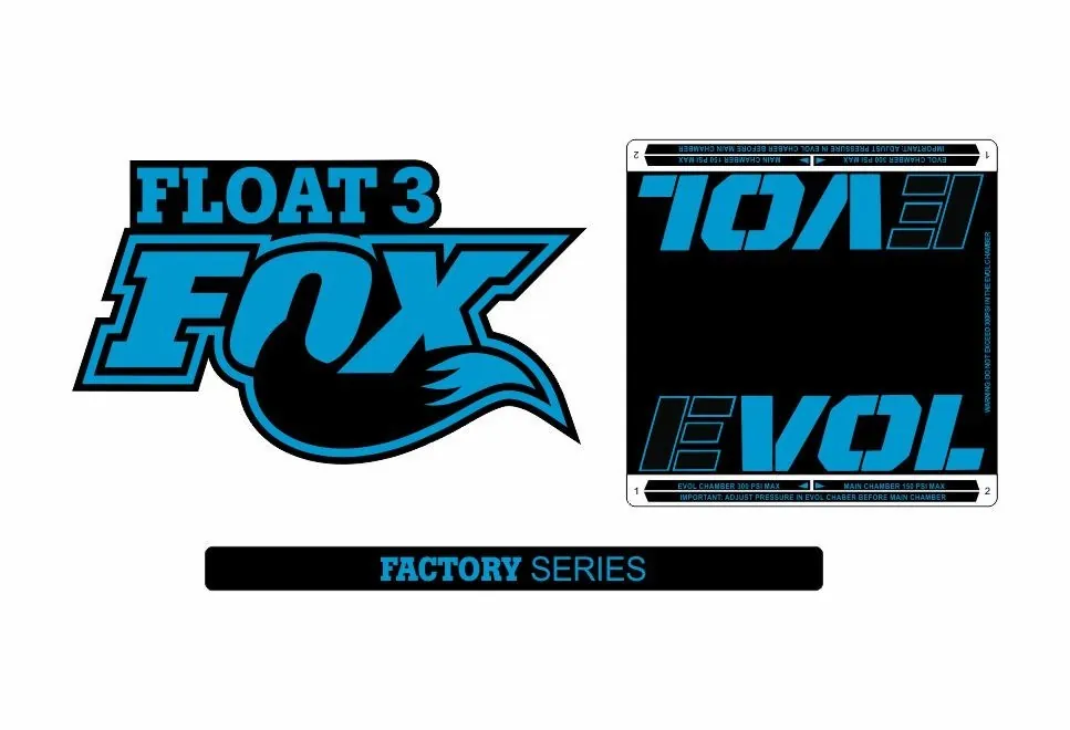 FOX Float 3 EVOL Snow Mobile Rear Shock Sticker Factory Decal Kit Adhesive Blue