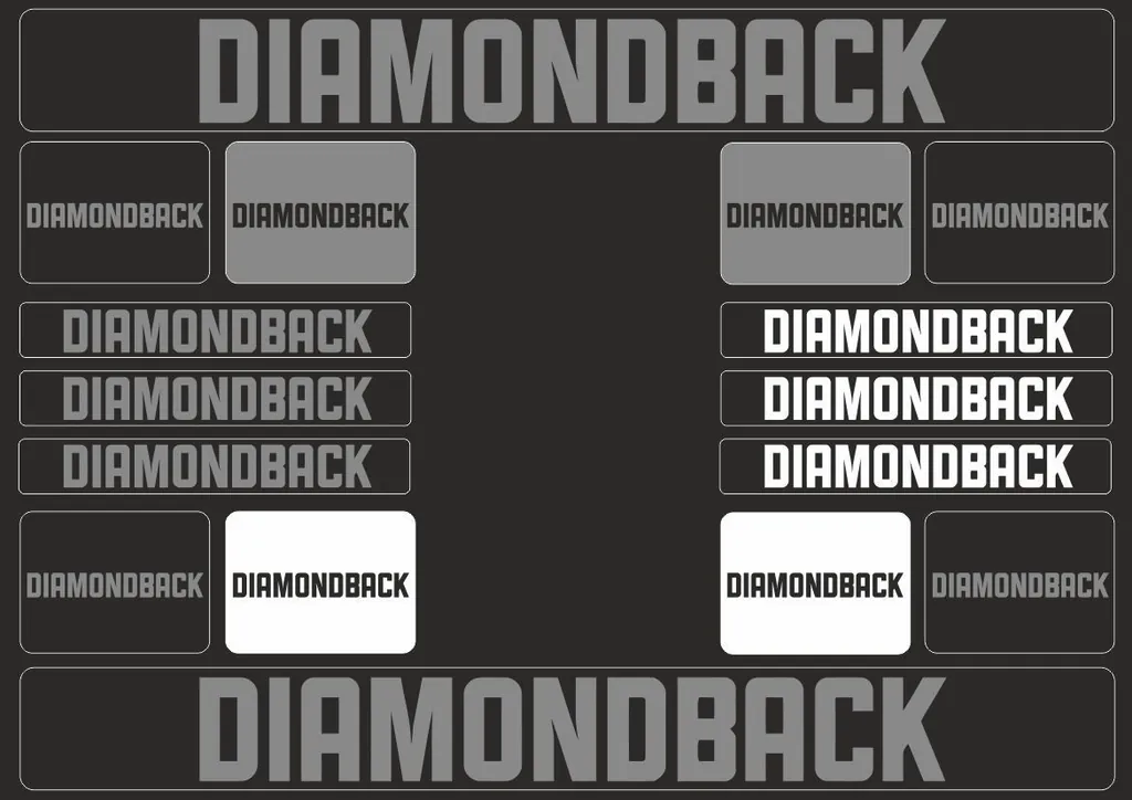 Bicycle Vinyl Frame Stickers – Compatible with DIAMONDBACK Bikes – Gray