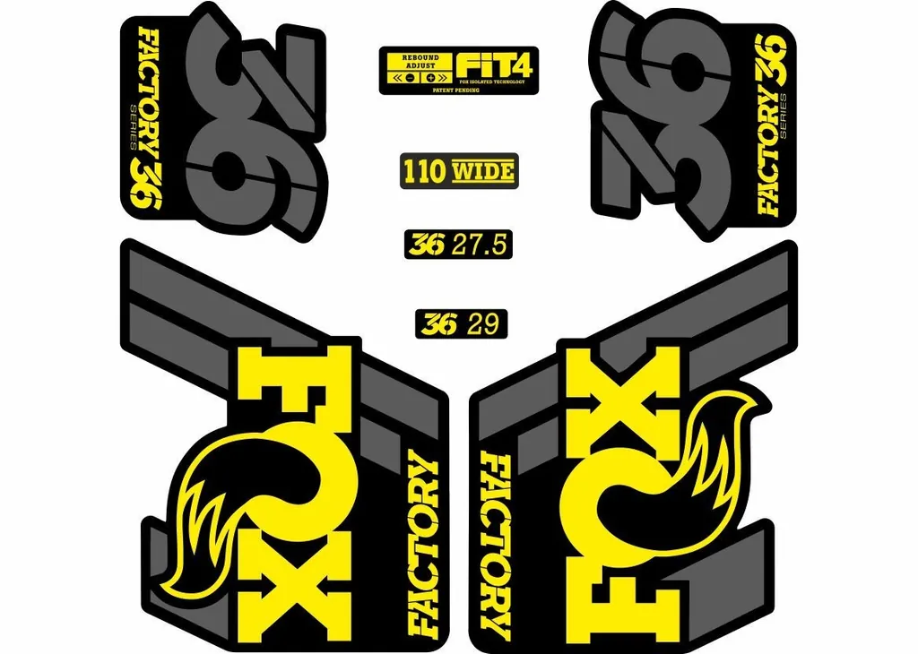 FOX 36 Float 2018-19 Forks Suspension Factory Decal Sticker Adhesive Yellow Gray