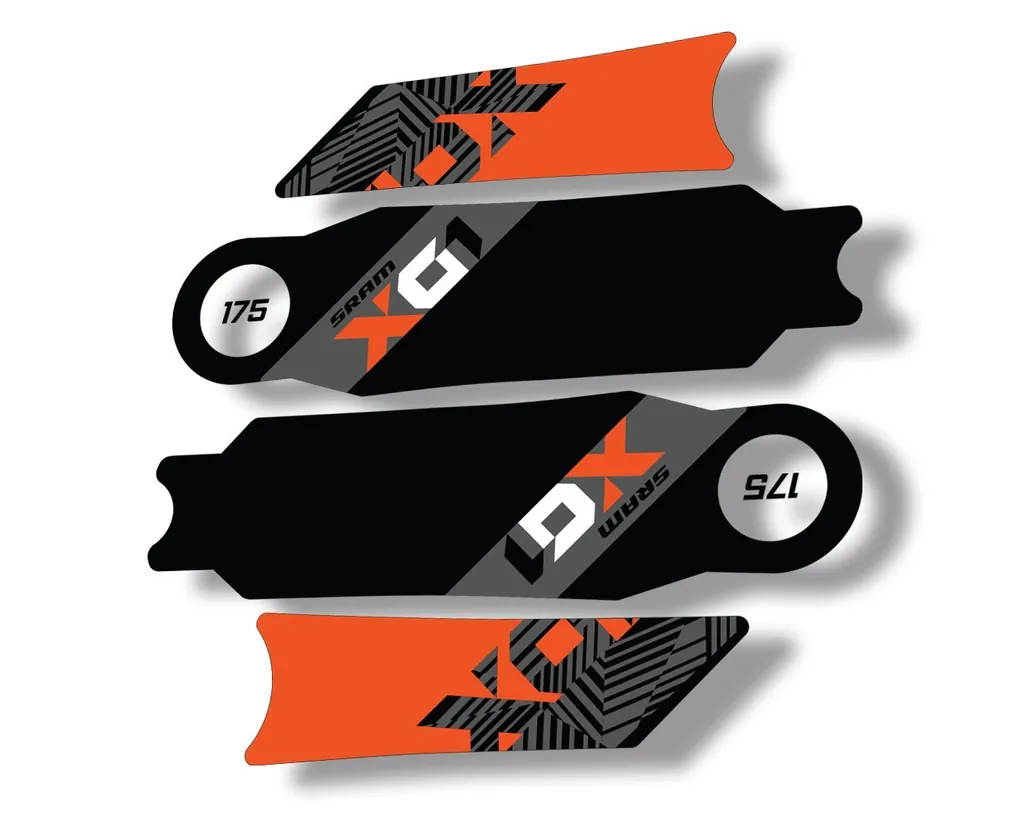Crank Set Stickers Decals MTB Sram X01 Eagle 2018 Bicycle Adhesive 2Pcs Orange
