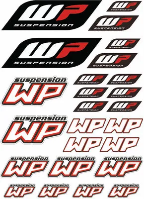 WP Suspension Bike Forks Decals Stickers Graphic Set Logo Adhesive Kit 25 Pcs