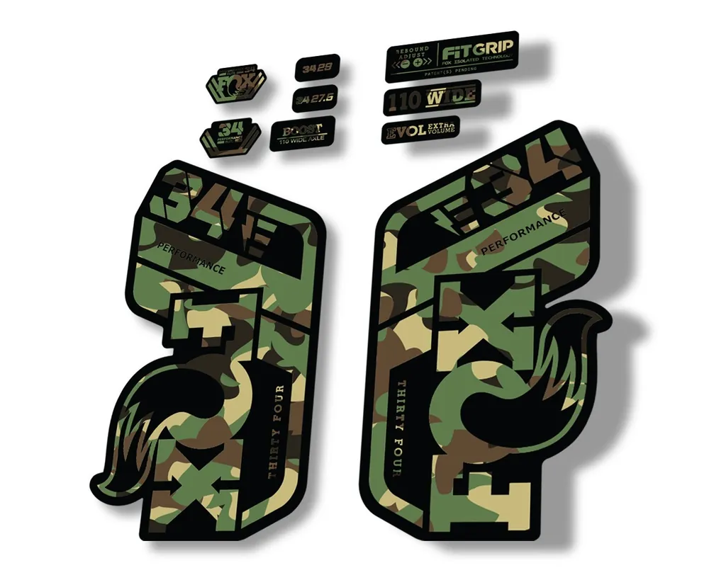 FOX 34 Performance E Bike 2021 Factory Fork Decals Suspension Sticker Camo