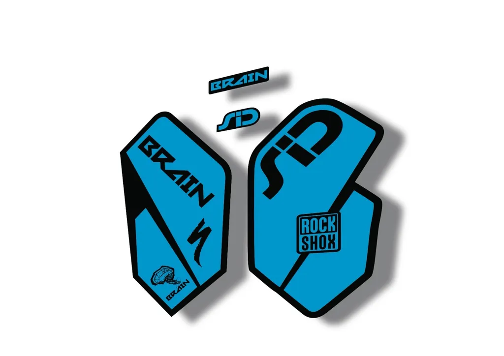 Rock Shox SID Brain 2012 Mountain Bike Cycling Decal Sticker Adhesive Blue