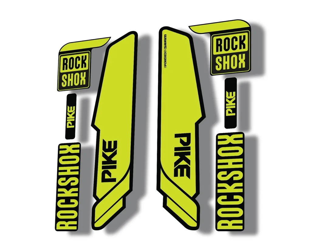 Rock Shox PIKE 2014 Mountain Bike Cycling Decal Kit Sticker Adhesive Lime Green