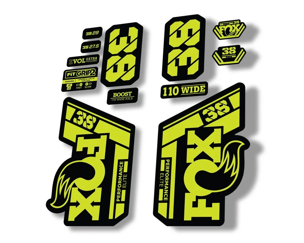 FOX 38 Performance Elite 2021 Forks Suspension Factory Decal Sticker Lime Green