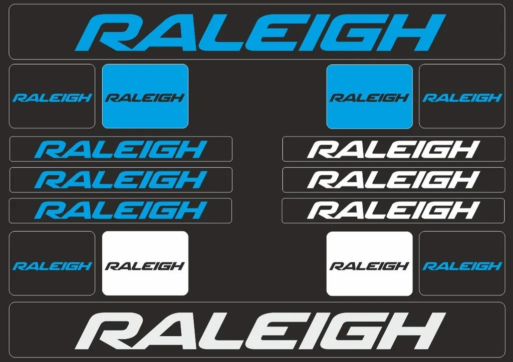 Bicycle Vinyl Stickers – Compatible with RALEIGH Mountain Bikes – Blue