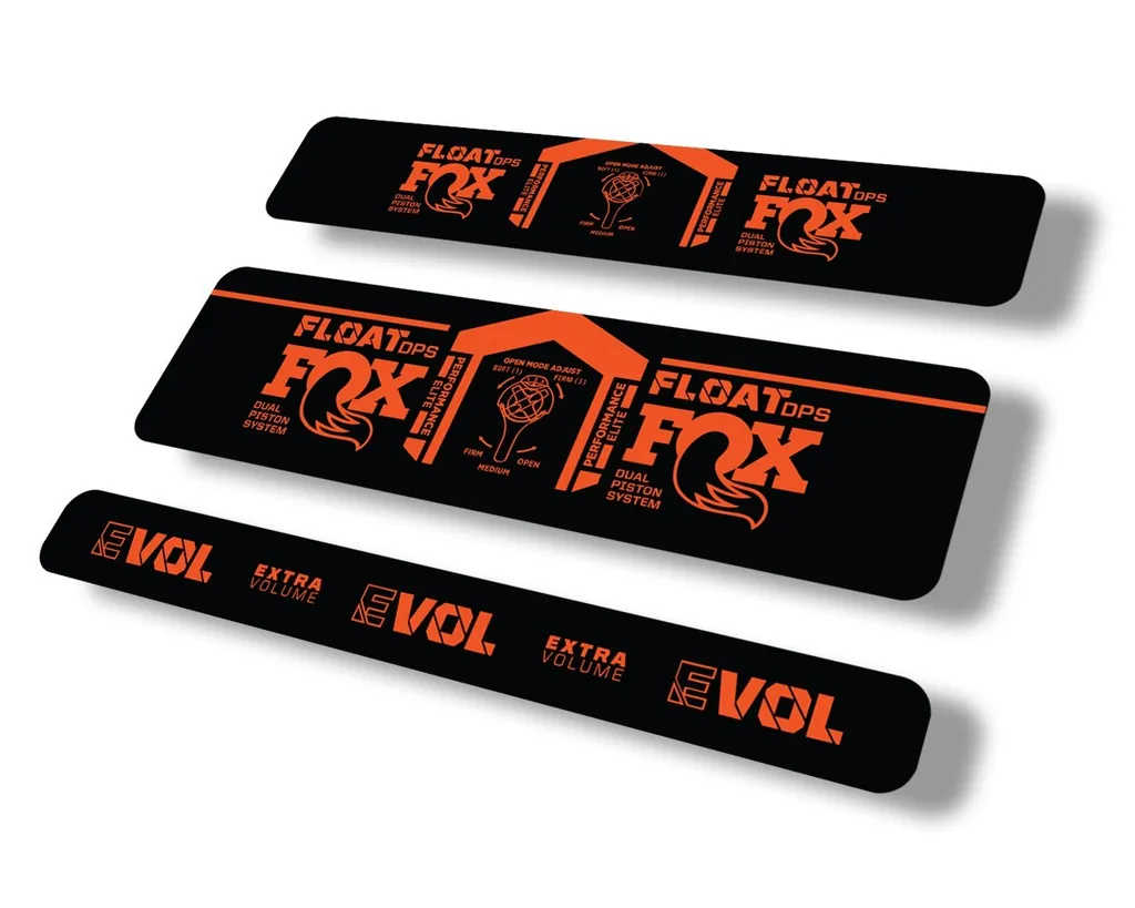 FOX Float DPS 2021 Performance Elite Rear Shock Suspension Sticker Decal Orange
