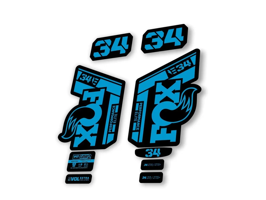 Fox 34 2022 Performance Elite E Bike Fork Decals Suspension Sticker Blue