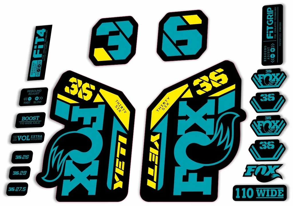 FOX 36 Fork Decal Sticker Set 2021 Factory MTB Suspension Graphics – YETI