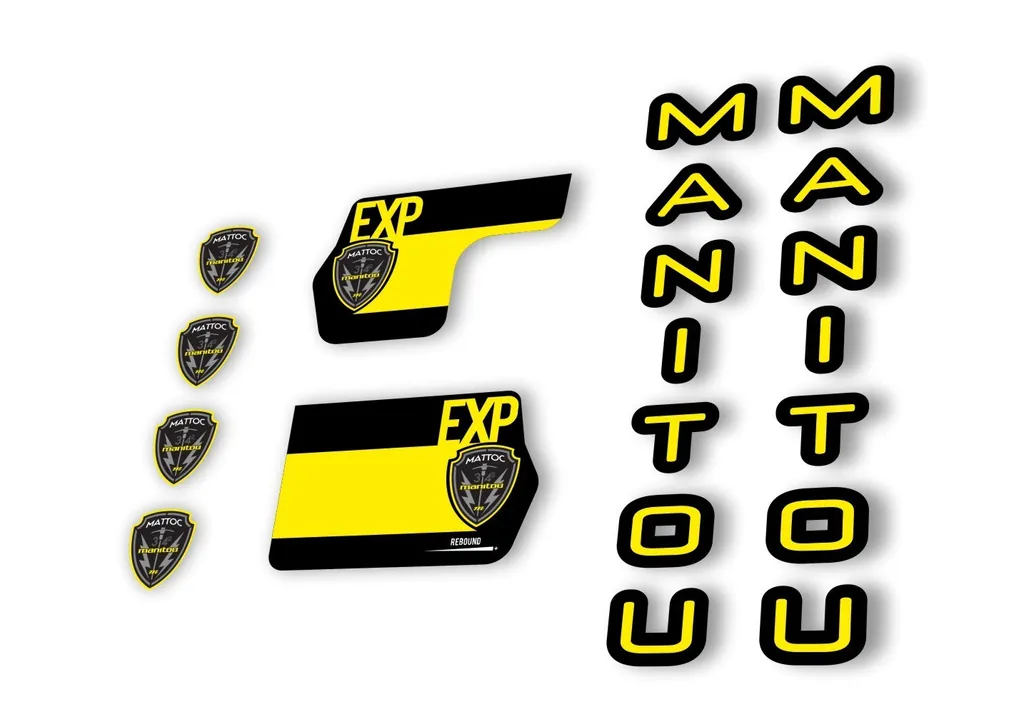 Manitou Mattoc Expert 2020 Fork Suspension Decal Kit Sticker Set Yellow