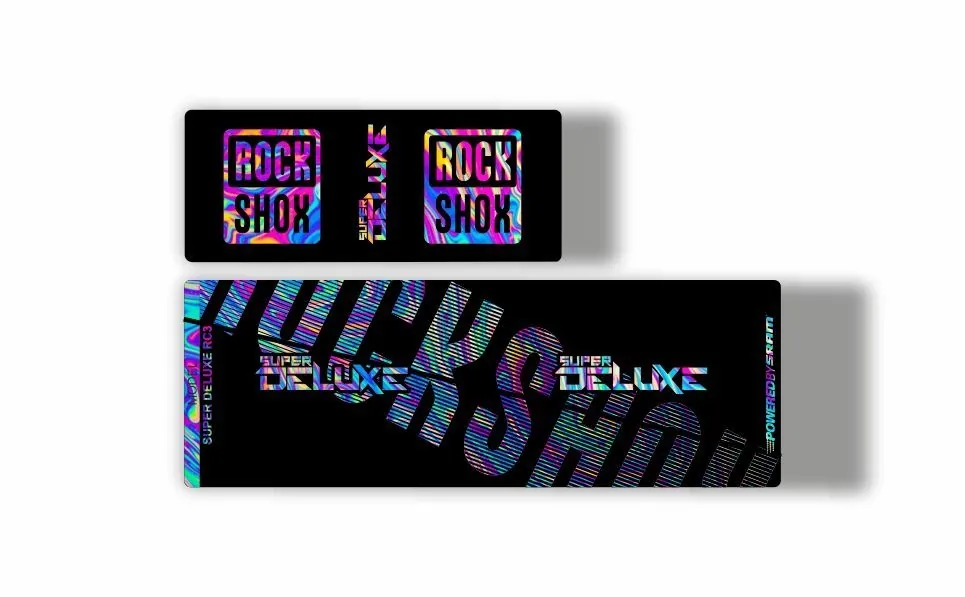Rock Shox Super Deluxe RC3 Rear Shock MTB Decal Sticker Adhesive Oil Slick 1
