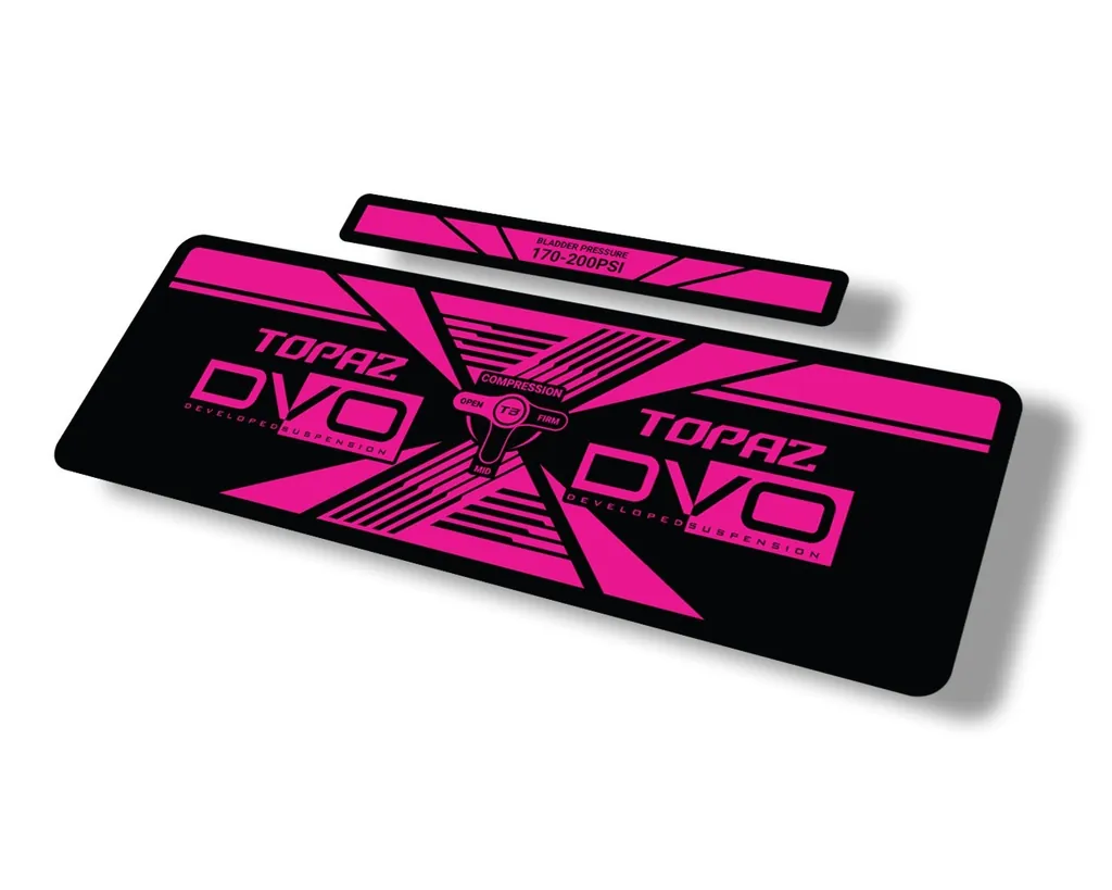 DVO 2020 Topaz AM Rear Shock Suspension Sticker Factory Decal Adhesive Pink