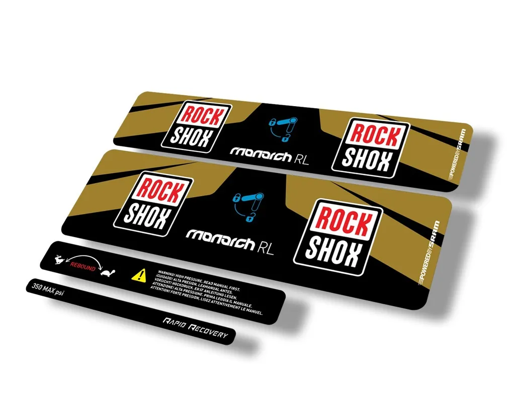 Rock Shox MONARCH RL 2016 Rear Shock Suspension Decal Sticker Adhesive Gold