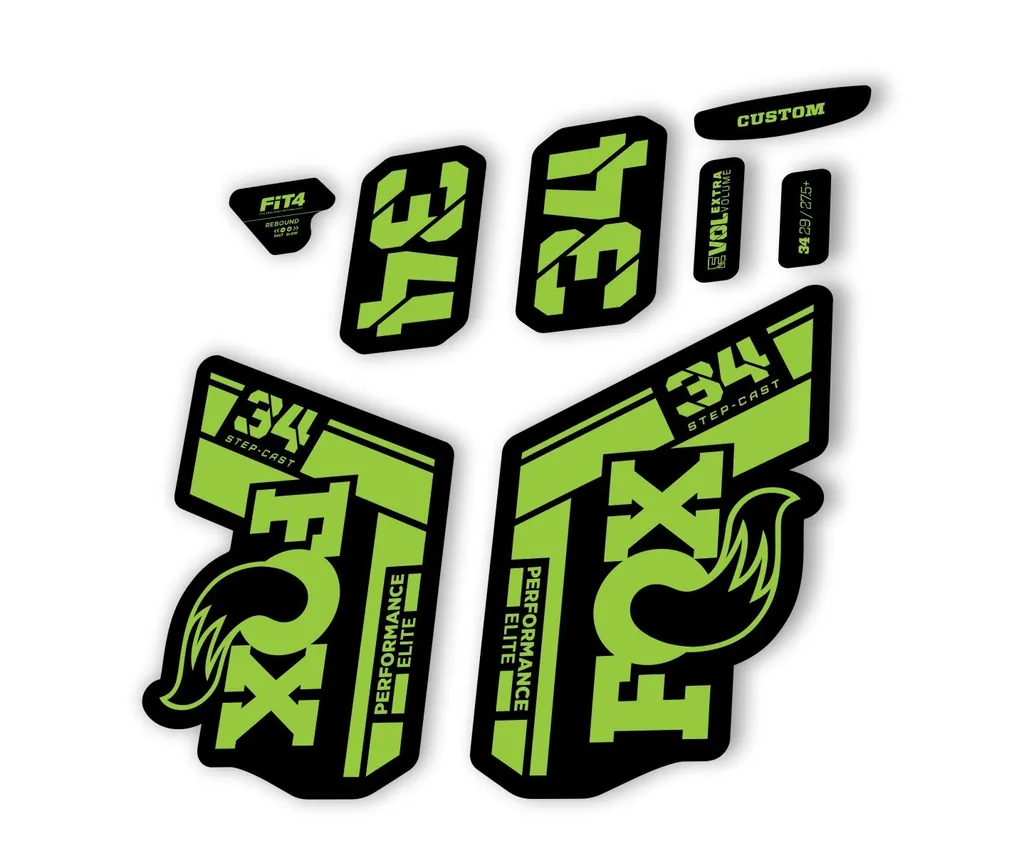 FOX 34 Step Cast Elite 2021 Factory Fork Decals Suspension Sticker Green