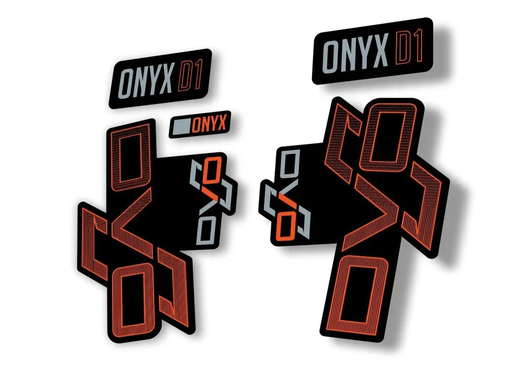 DVO Onyx D1 2022 Fork Suspension Sticker Factory Decal Adhesive Orange