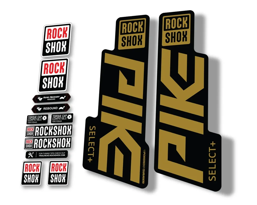 Rock Shox PIKE 2020 Select Plus + Mountain Bike Cycling Decal Sticker Gold