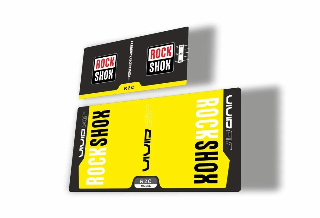 Rock Shox Vivid Air R2C 2015 Rear Shock MTB Decal Sticker Adhesive Yellow