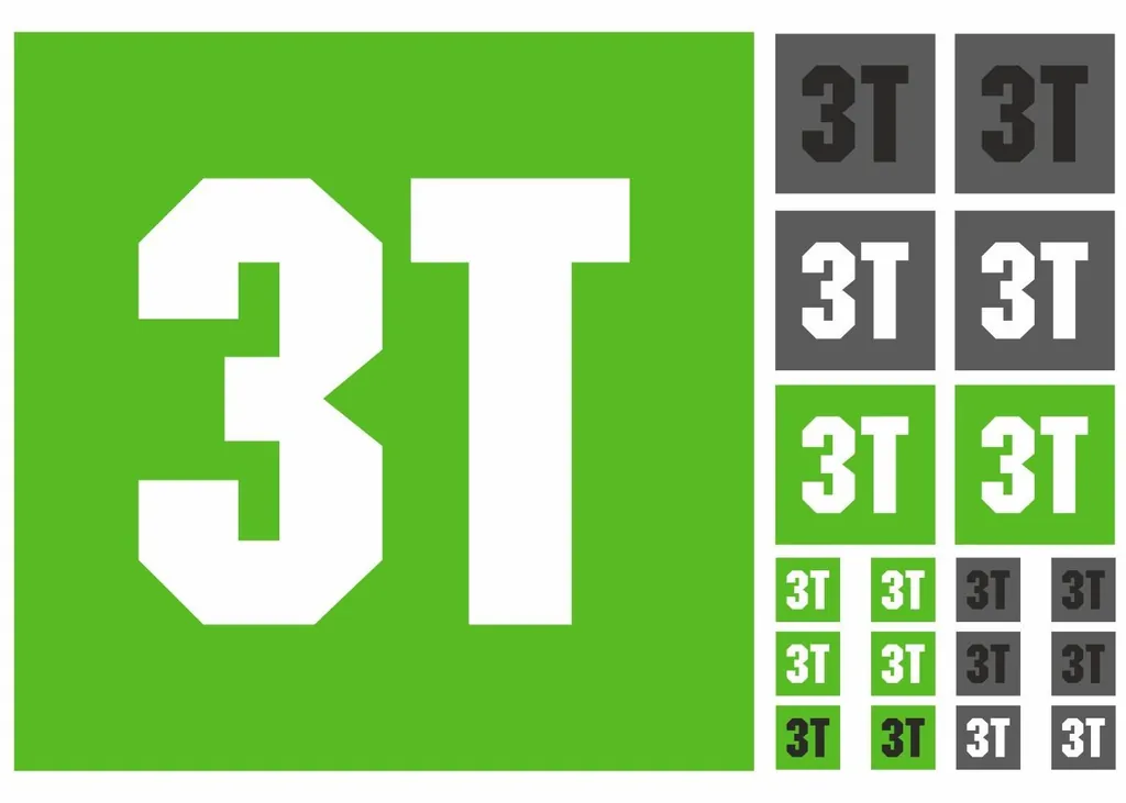 Bicycle Vinyl Frame Stickers – Compatible with 3T Bikes –Green 19 Pc
