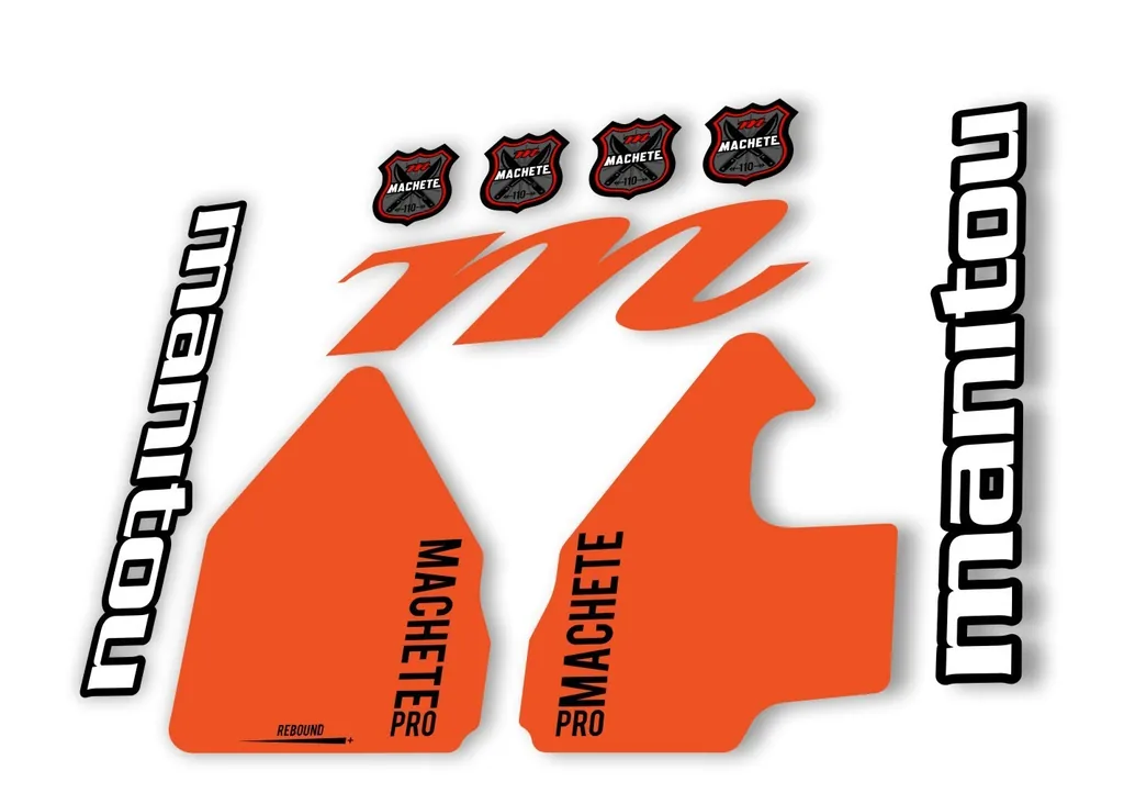 Manitou Machette 110 Pro 2020 Fork Suspension Decal Kit Sticker Orange