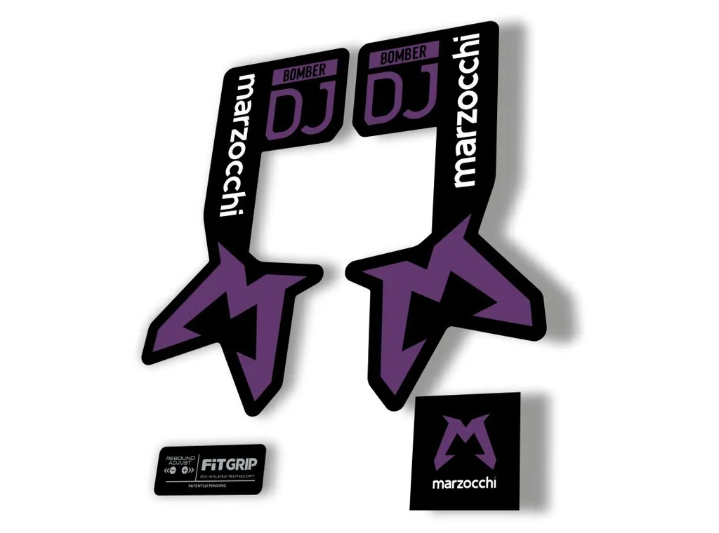 Marzocchi Bomber DJ 2025 Fork Suspension Sticker Decal Kit Adhesive Purple