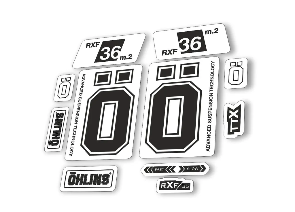 Ohlins RXF 36 M.2 2022 Fork Decal Mountain Bike Cycling Sticker Adhesive Black