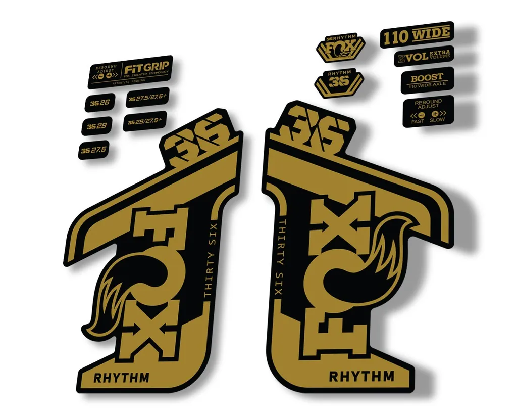 FOX 36 RHYTHM 2021 Forks Suspension Factory Decal Sticker Adhesive Gold
