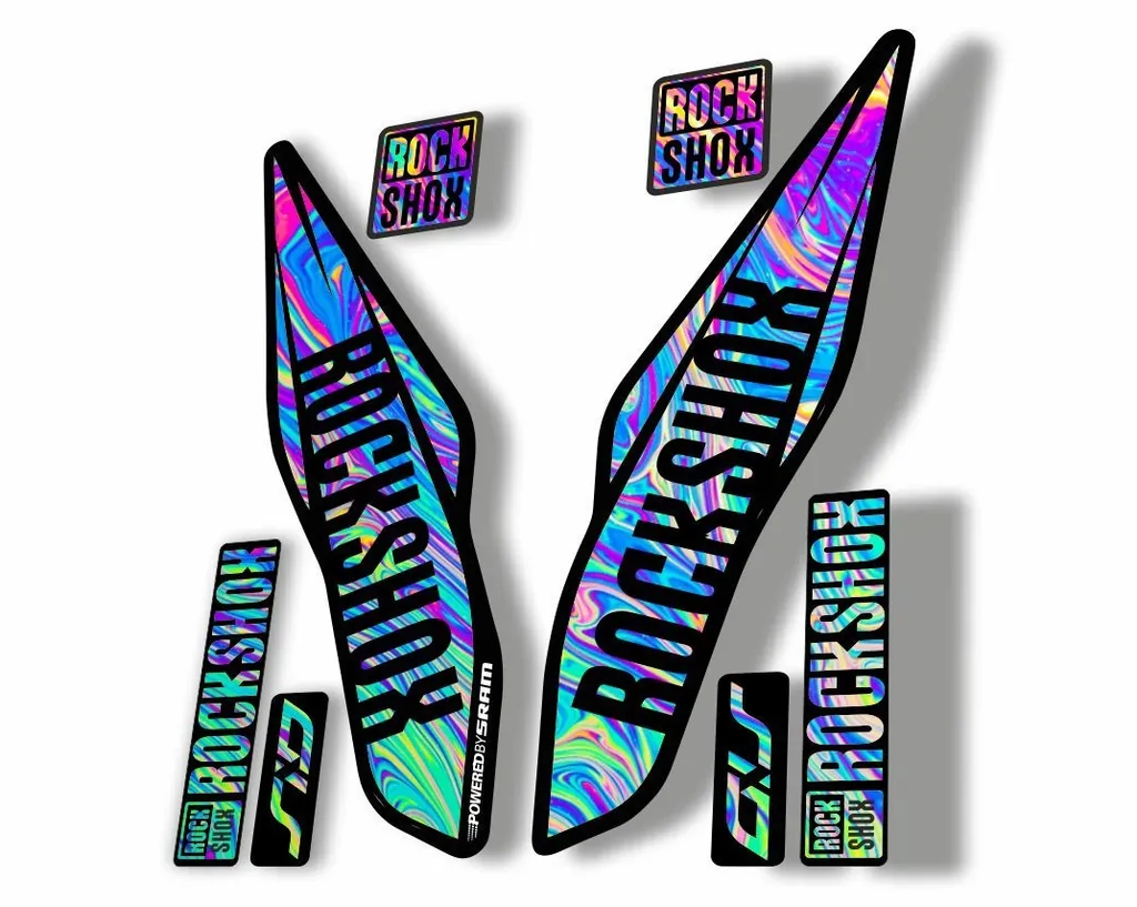 Rock Shox SID 2017 Mountain Bike Cycling Fork Decal Sticker Adhesive Oil Slick 1