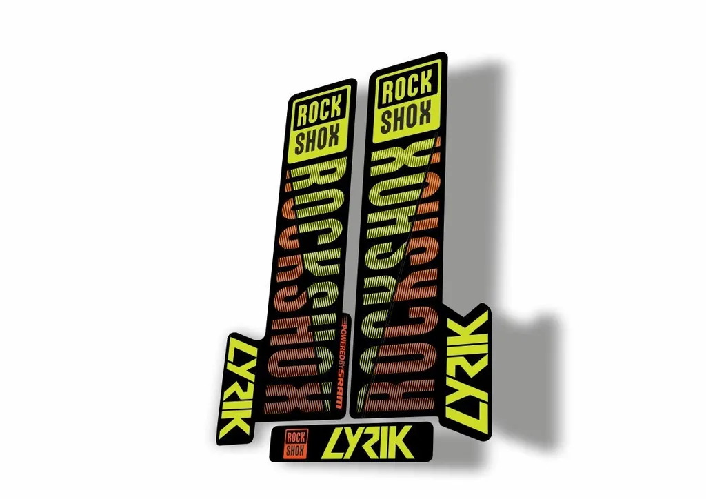Rock Shox LYRIK 2018 Mountain Bike Cycling Decal Kit Sticker Orange Lime