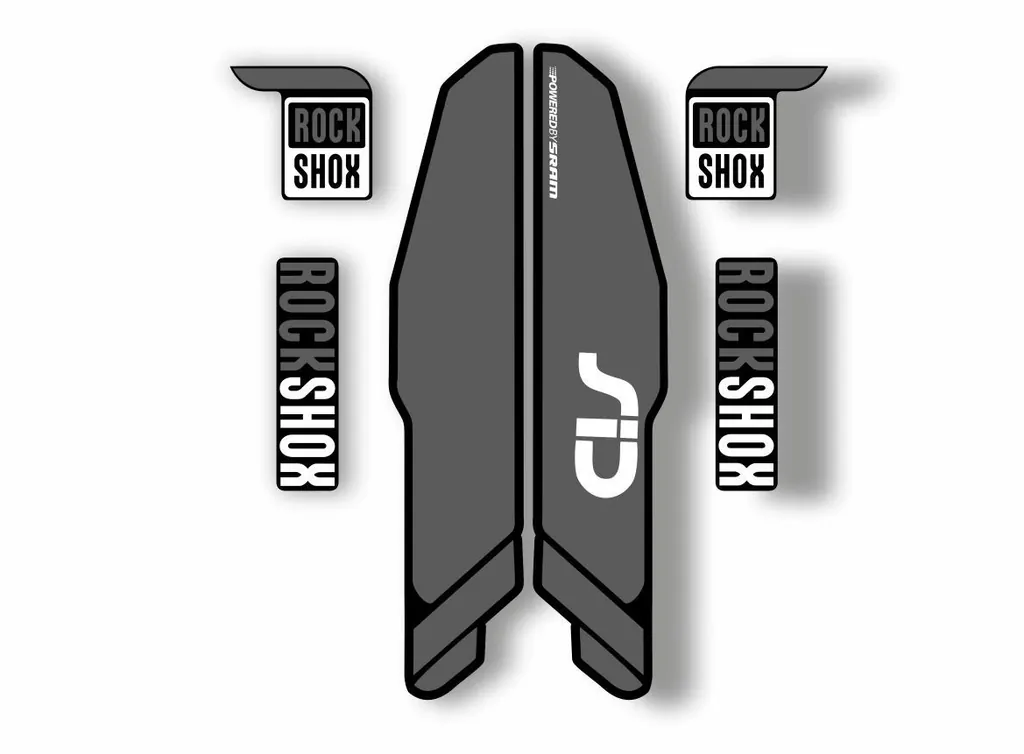 Rock Shox SID 2015 Mountain Bike Cycling Decal Kit Sticker Adhesive Kit Gray