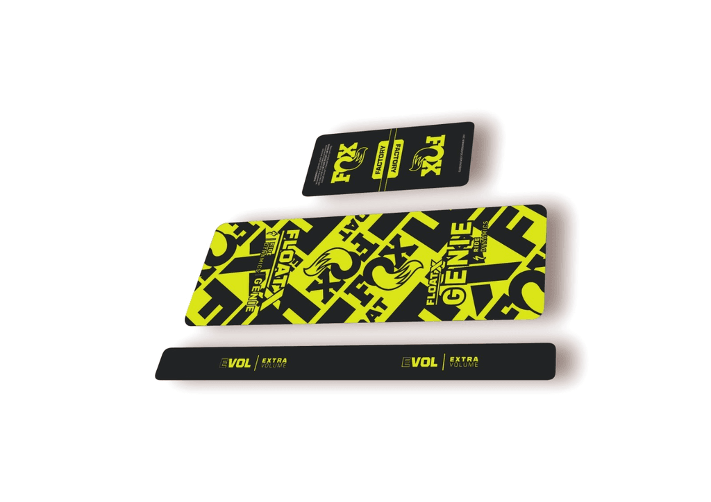 FOX Float X GENIE 2025 Rear Shock Decal Sticker Kit Adhesive Lime Green