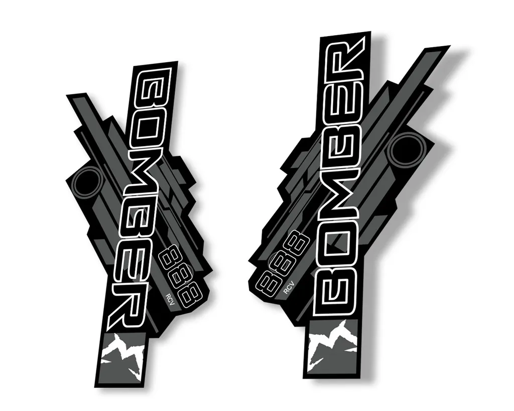 Marzocchi Bomber 888 RCV 2014 Fork Suspension Sticker Decal Kit Adhesive Gray