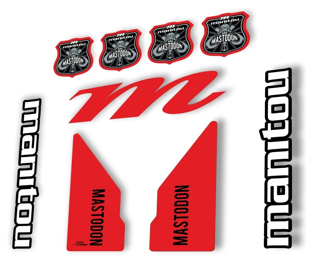 Manitou Mastadon 2017 Fork Suspension Decal Kit Sticker Set Red