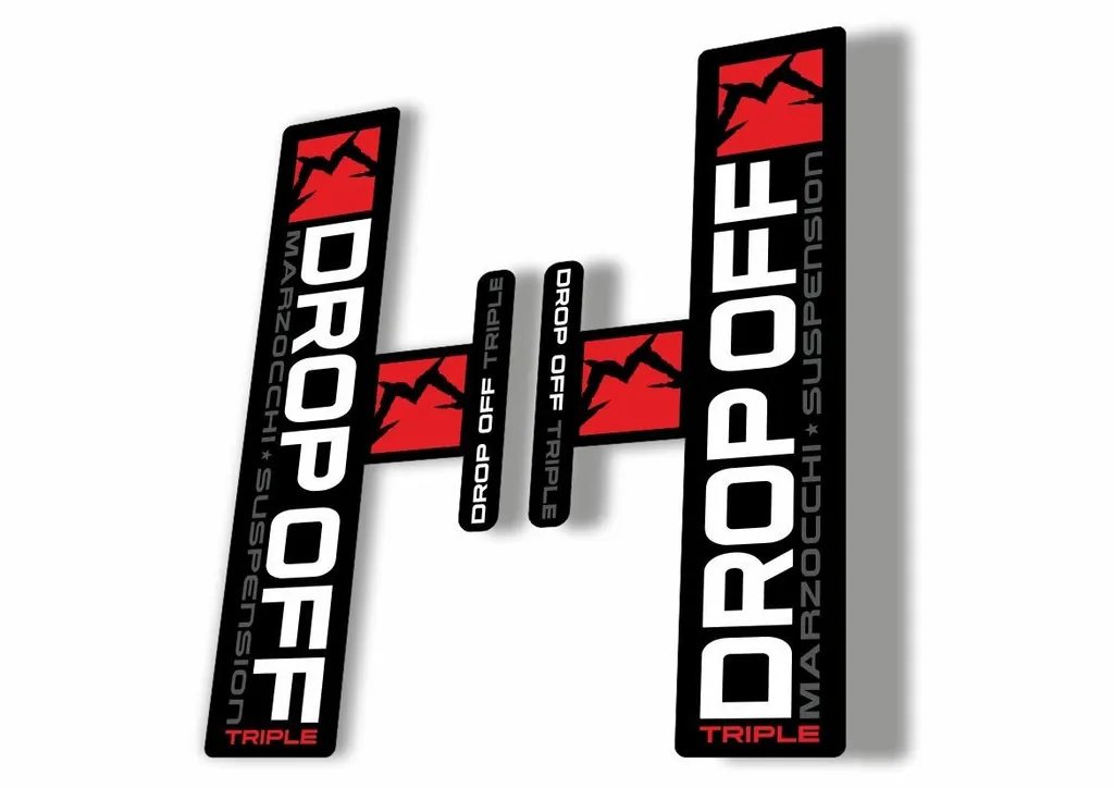 Marzocchi Drop Off Triple 2005 Fork Suspension Sticker Decal Kit Adhesive White