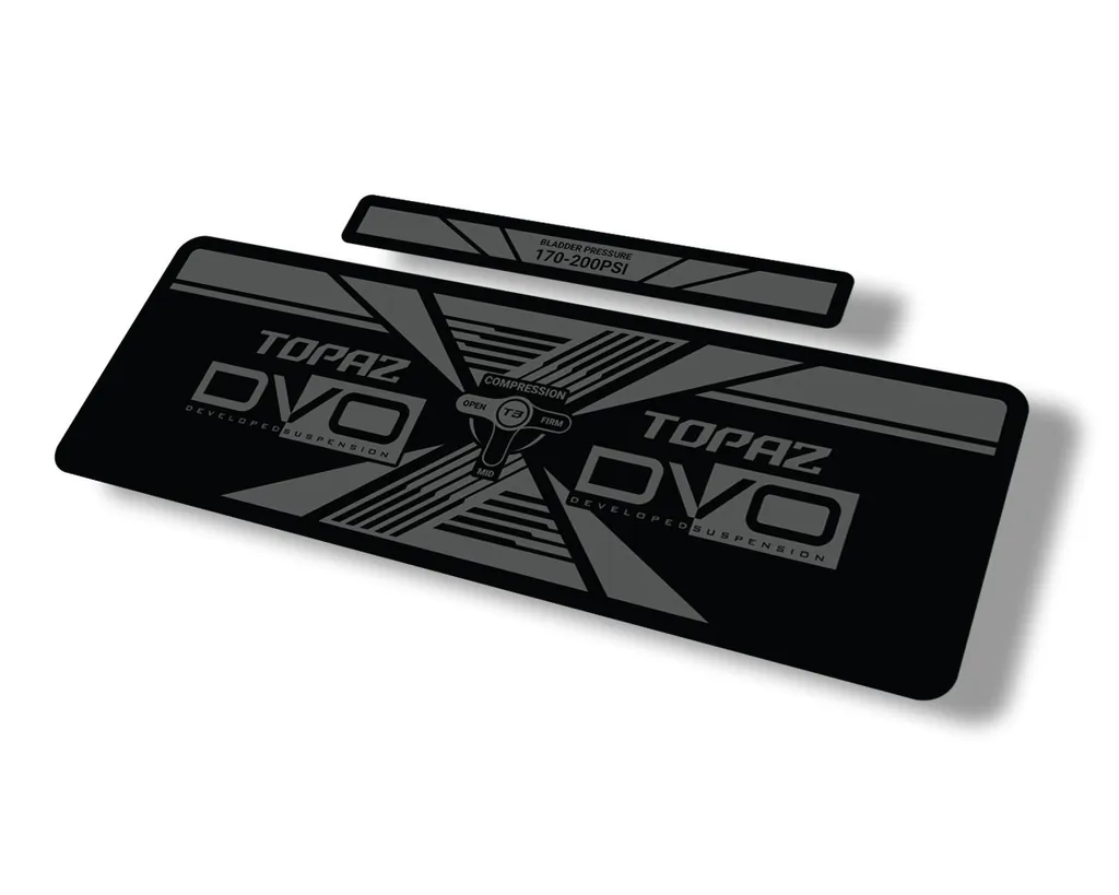 DVO 2020 Topaz AM Rear Shock Suspension Sticker Factory Decal Adhesive Gray