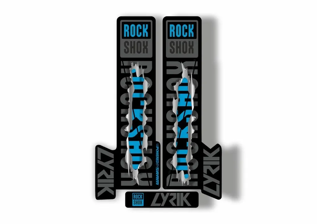Rock Shox LYRIK 2018 Mountain Bike Cycling Decal Kit Sticker Adhesive Metal Torn