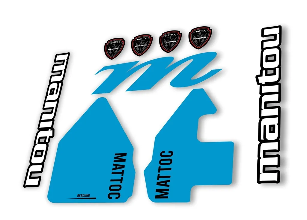 Manitou Mattoc 2017 Fork Suspension Decal Kit Sticker Set Blue