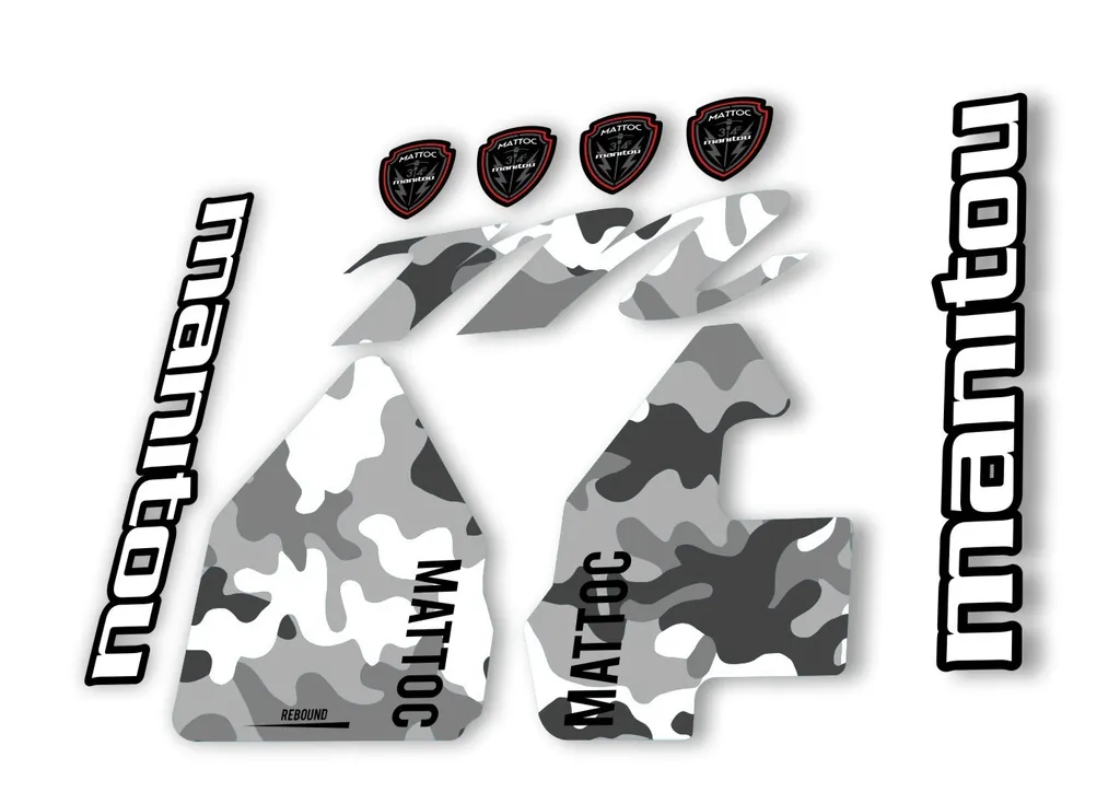 Manitou Mattoc 2017 Fork Suspension Decal Kit Sticker Set White Camo