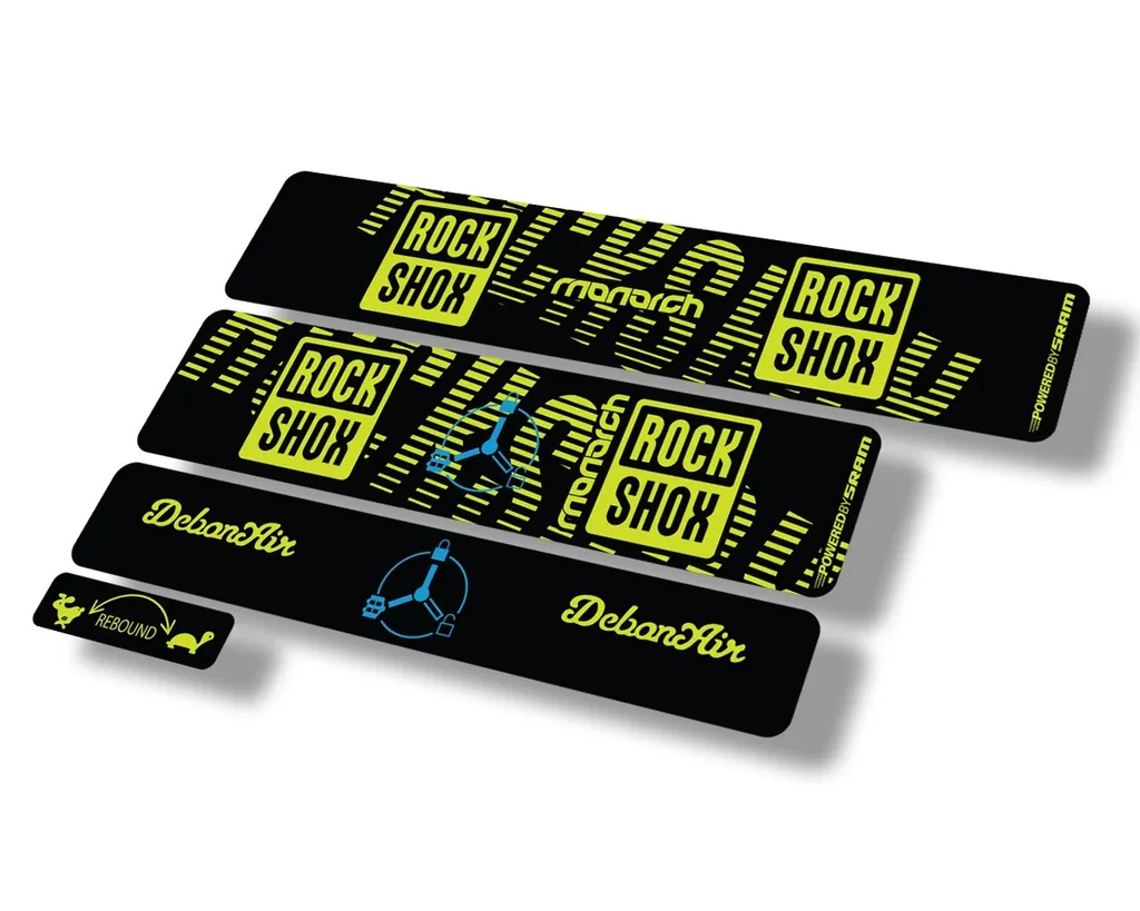 Rock Shox MONARCH 2020 RT3 Rear Shock Decal Sticker Adhesive Set Lime Green