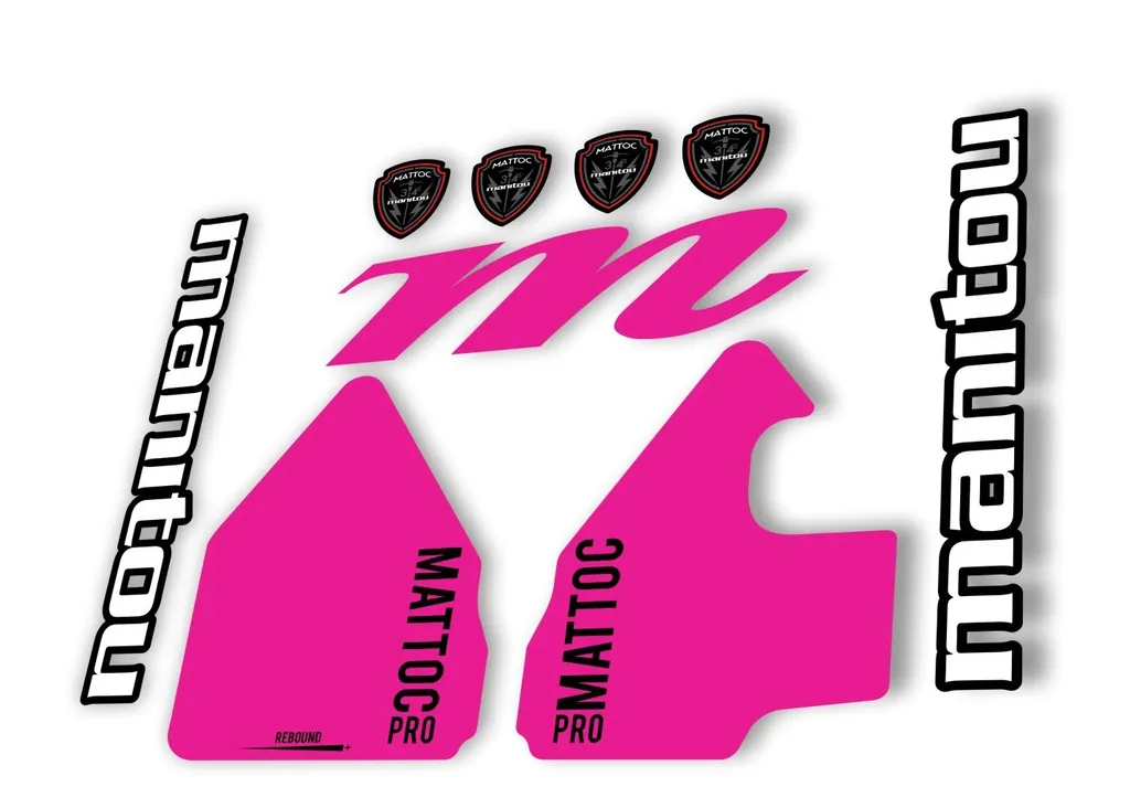 Manitou Mattoc Pro 2017 Fork Suspension Decal Kit Sticker Set Pink
