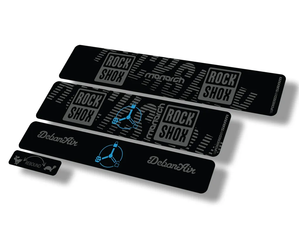 Rock Shox MONARCH 2020 RT3 Rear Shock Decal Sticker Adhesive Set Gray