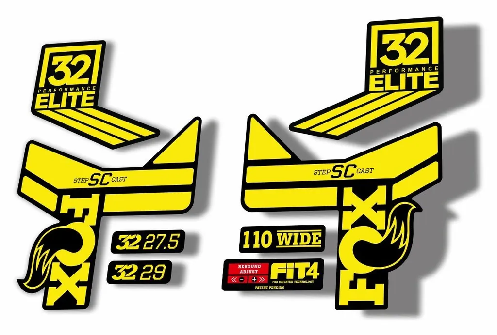 FOX 32 Step Cast SC EP  Fork Suspension Factory Decal Sticker Yellow