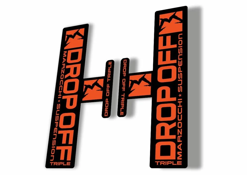 Marzocchi Drop Off Triple 2005 Fork Suspension Sticker Decal Kit Adhesiv Orange