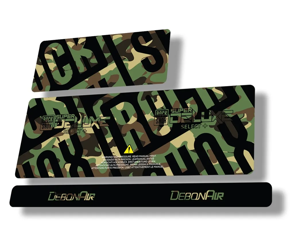 Rock Shox Super Deluxe Select Plus 2020 Rear Shock Decal Sticker Set Camo