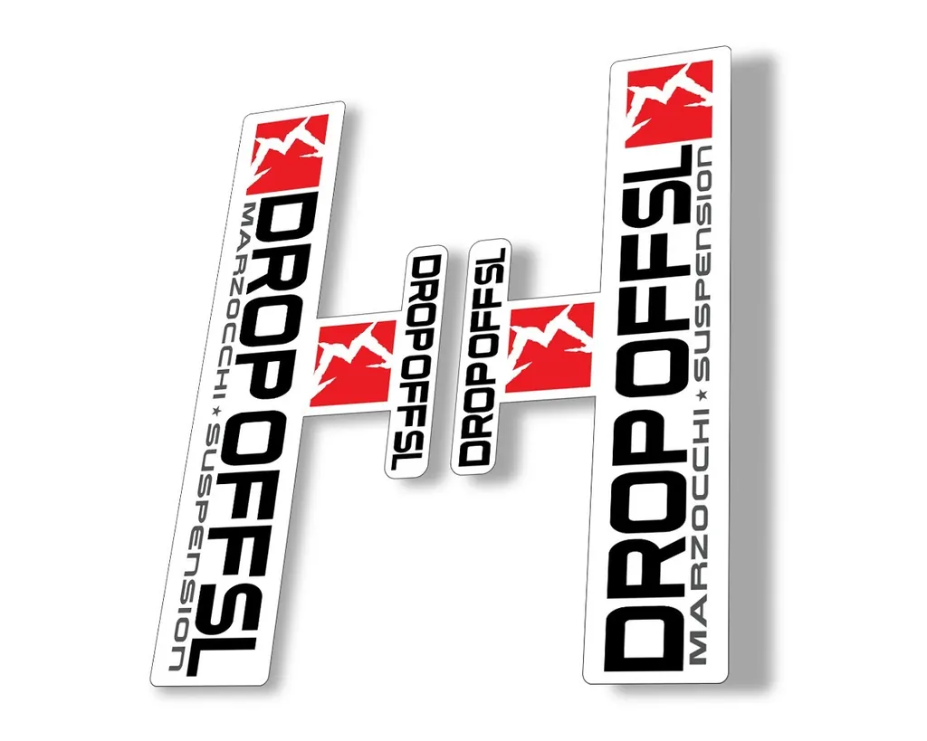 Marzocchi Drop Off SL Suspension Sticker Decal Kit Adhesive White-Red