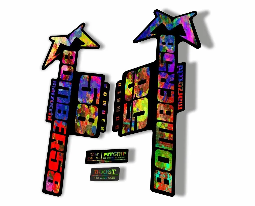 Marzocchi Bomber 58 2018 Fork Suspension Sticker Decal Kit Adhesive Oil Slick