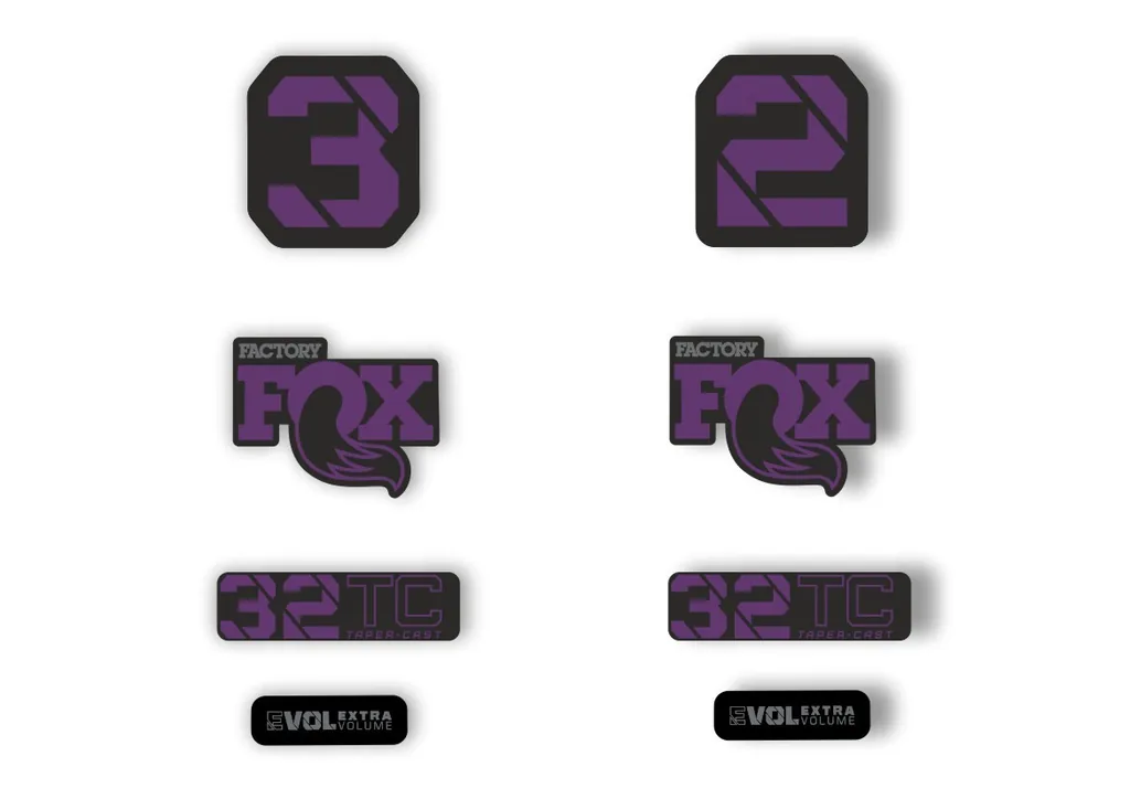 FOX 32 Taper Cast 2022 Factory Fork Decals Suspension Sticker Purple