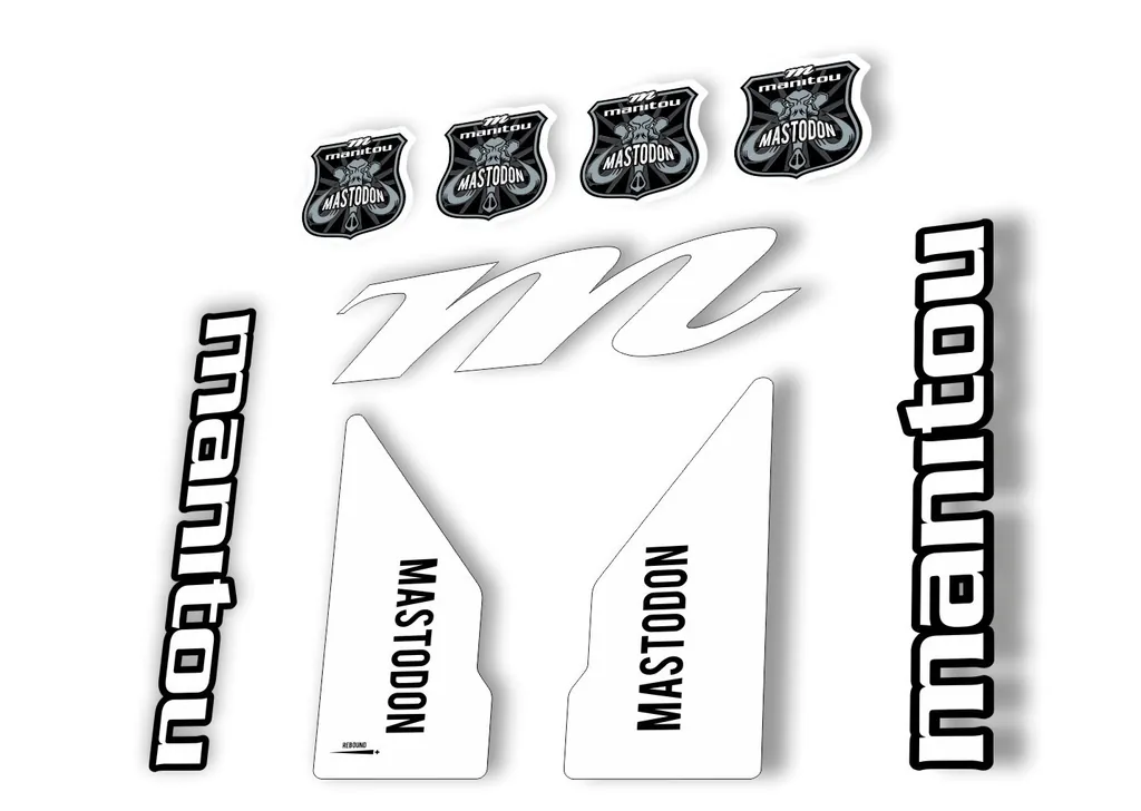 Manitou Mastadon Pro 2017 Fork Suspension Decal Kit Sticker White