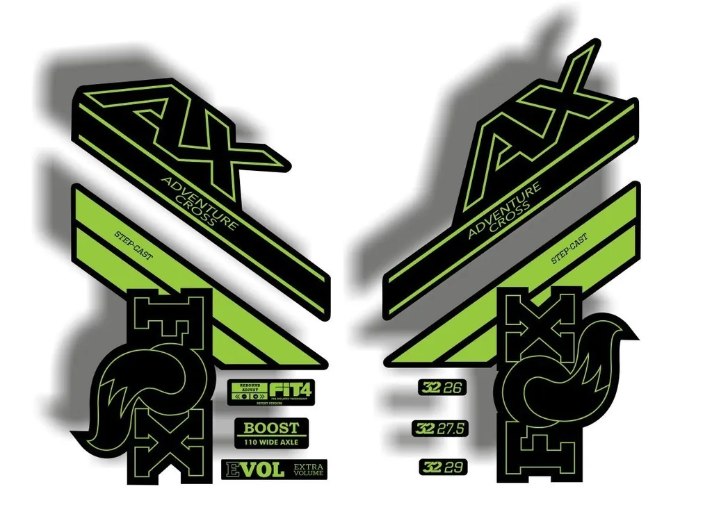 FOX Step Cast 2020 AX Adevnture Cross Fork Suspension Decals Sticker Green