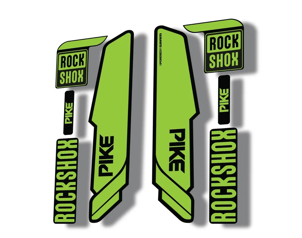 Rock Shox PIKE 2014 Mountain Bike Cycling Decal Kit Sticker Adhesive Green