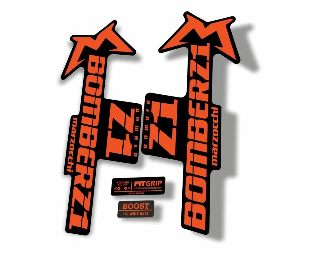 Marzocchi Bomber Z1 2018 Fork Suspension Sticker Decal Kit Adhesive Orange